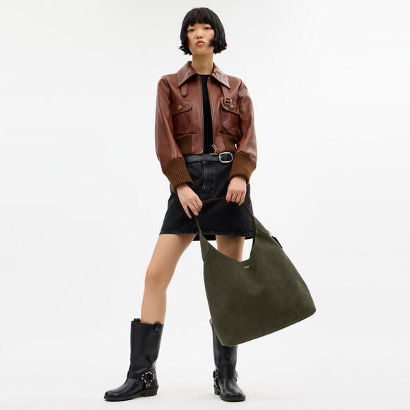 NWT Authentic COACH Brooklyn 39 Shoulder Bag in Olive Suede - Picture 9 of 10